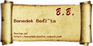 Benedek Beáta névjegykártya