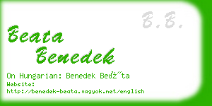 beata benedek business card